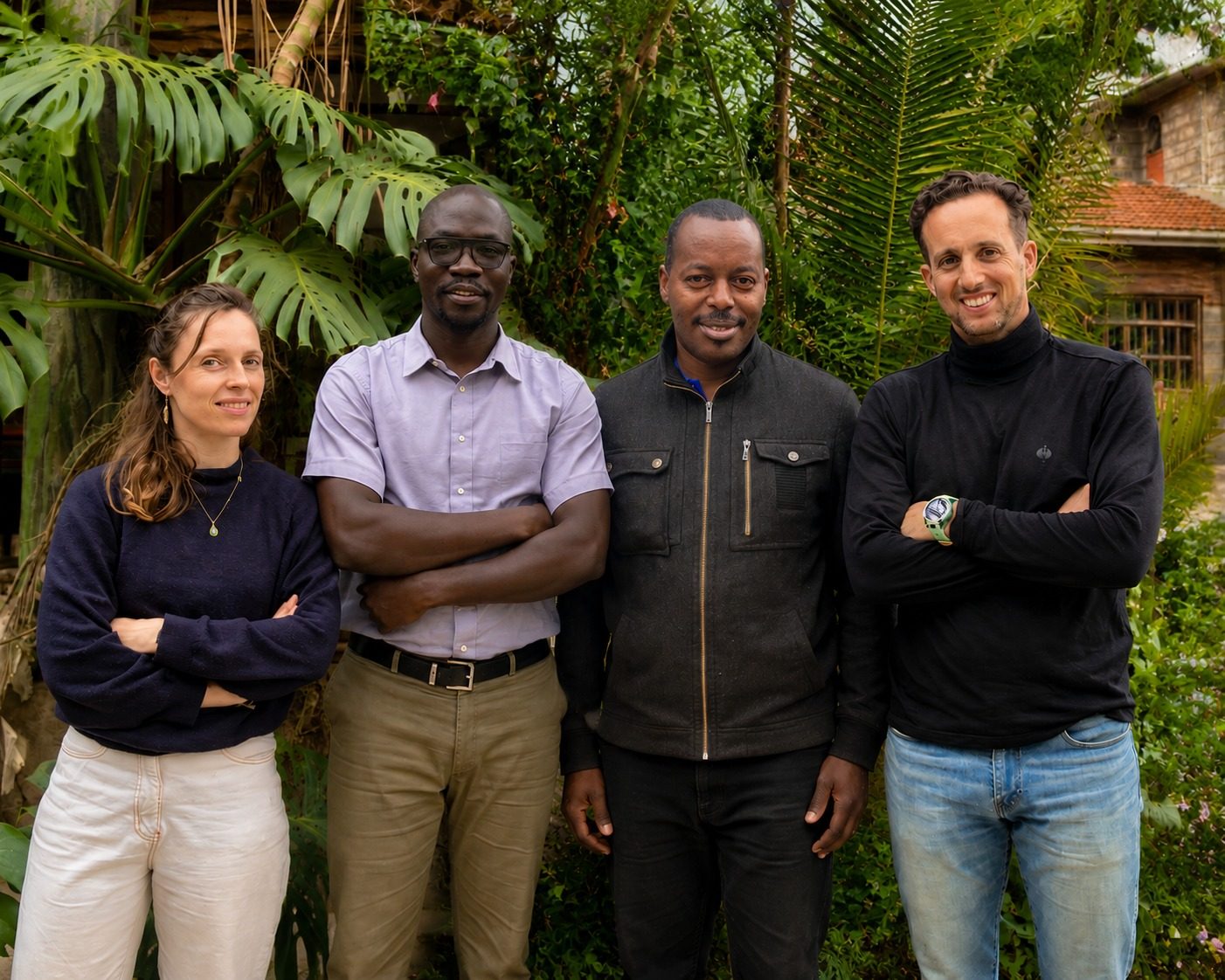 Lynn Vanheule, Stephen Ojere, Anthony Maina and Bart Fugers in Nairobi